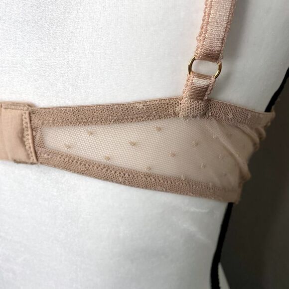 Vanity Fair Wireless Lace Bralette Honey Beige Large Bra Lightly Padded Comfy - Picture 10 of 12